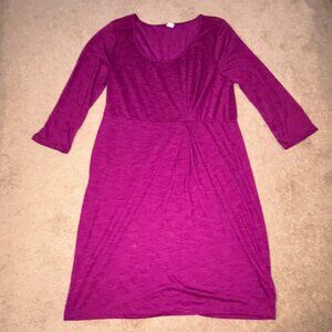 Old Navy Raspberry Pink 3/4 Sleeve Slub Knit Dress XL